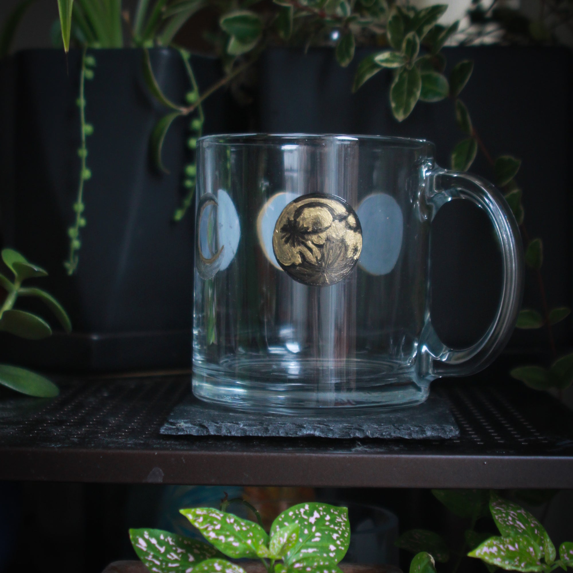 Gray & Gold Moon Phase Mug