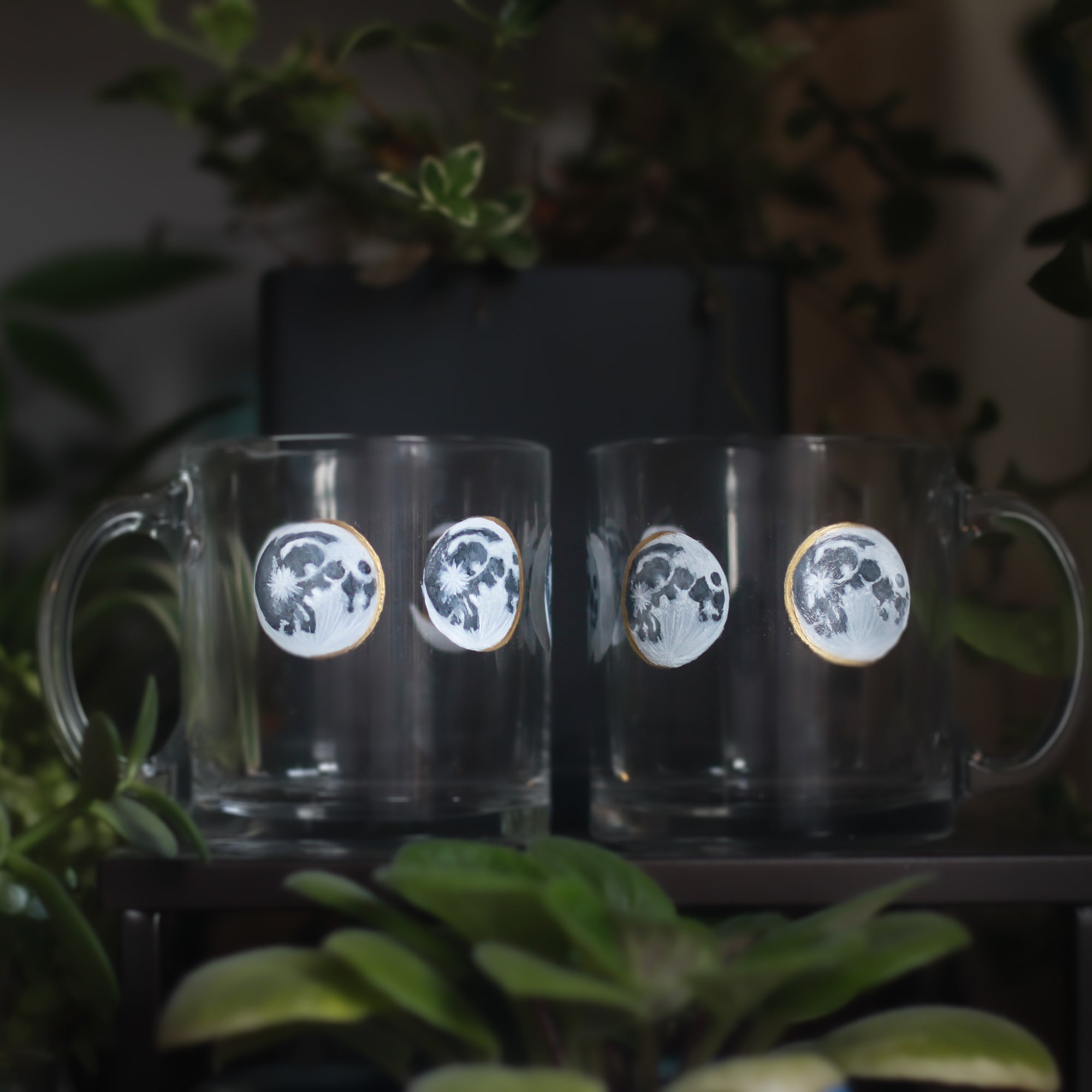 Gray & Gold Moon Phase Mug