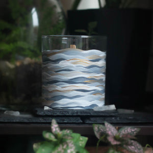 Gray & Gold Wave Tumbler Candle