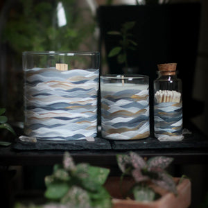 Gray & Gold Wave Candle Votive