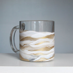 White and Gold Wave Mug No.1