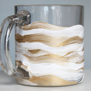 White and Gold Wave Mug No.1