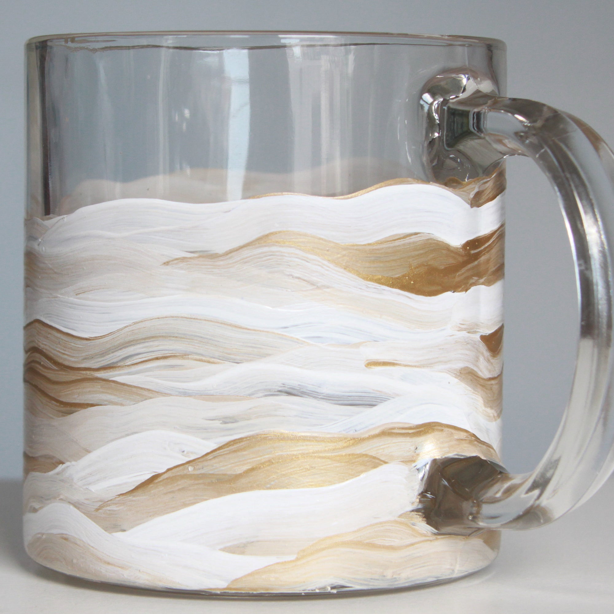 White and Gold Wave Mug No.1